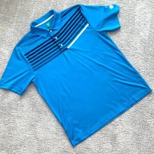 Pro Tour Blue Stripe Short Sleeve Golf Polo L